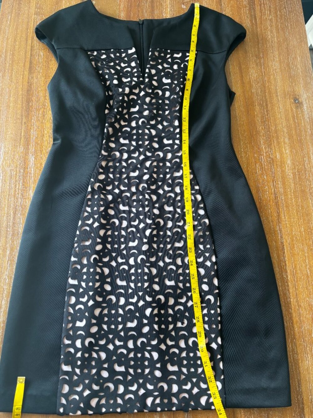 Connected Apparel Black Optical Illusion Dress-Size 6 - Picture 5 of 7